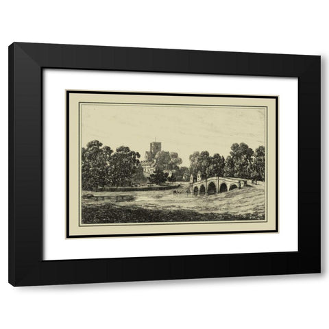 Idyllic Bridge II Black Modern Wood Framed Art Print with Double Matting by Wood, I.G.