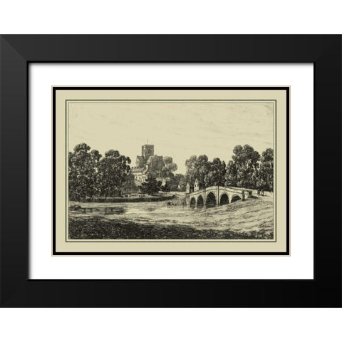 Idyllic Bridge II Black Modern Wood Framed Art Print with Double Matting by Wood, I.G.
