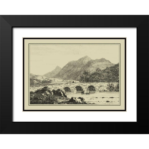Idyllic Bridge III Black Modern Wood Framed Art Print with Double Matting by Wood, I.G.
