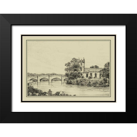 Idyllic Bridge IV Black Modern Wood Framed Art Print with Double Matting by Wood, I.G.