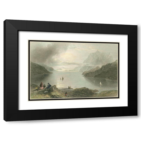 Pastoral Riverscape IV Black Modern Wood Framed Art Print with Double Matting by Bartlett, William H.
