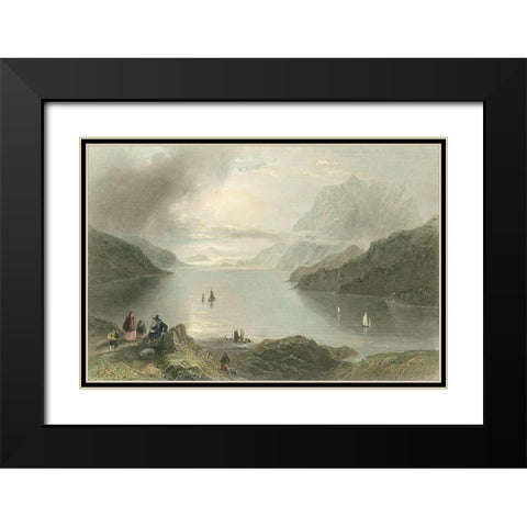 Pastoral Riverscape IV Black Modern Wood Framed Art Print with Double Matting by Bartlett, William H.