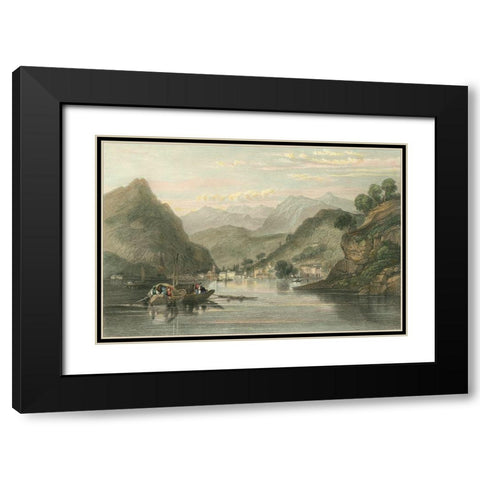 Pastoral Riverscape VI Black Modern Wood Framed Art Print with Double Matting by Bartlett, William H.