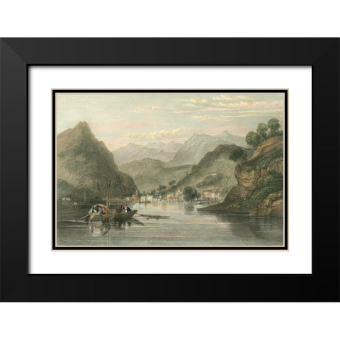 Pastoral Riverscape VI Black Modern Wood Framed Art Print with Double Matting by Bartlett, William H.