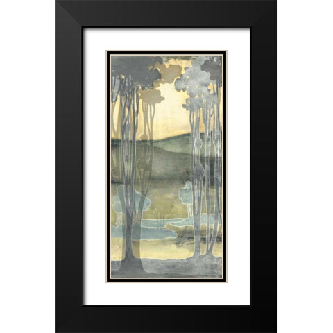 Small Nouveau Landscape I Black Modern Wood Framed Art Print with Double Matting by Goldberger, Jennifer