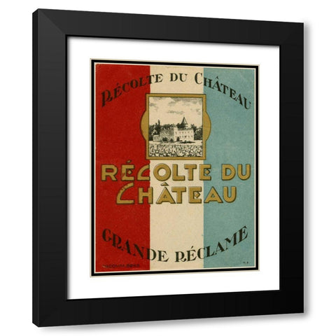 Recolte Du Chateau Black Modern Wood Framed Art Print with Double Matting by Unknown