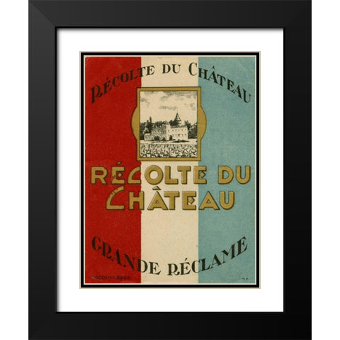 Recolte Du Chateau Black Modern Wood Framed Art Print with Double Matting by Unknown