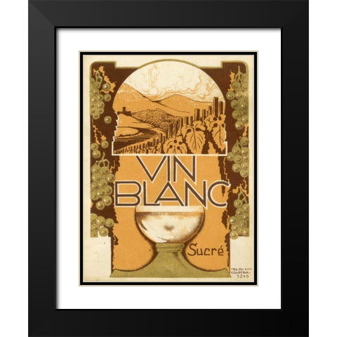 Vin Blanc Black Modern Wood Framed Art Print with Double Matting by Unknown