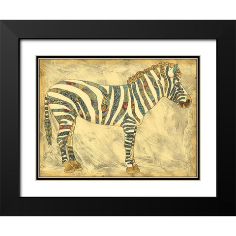 Royal Zebra Black Modern Wood Framed Art Print with Double Matting by Zarris, Chariklia