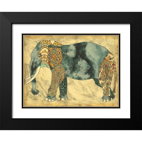 Royal Elephant Black Modern Wood Framed Art Print with Double Matting by Zarris, Chariklia
