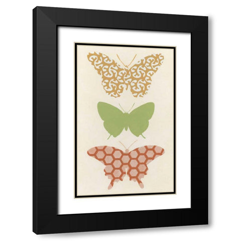 Butterfly Patterns III Black Modern Wood Framed Art Print with Double Matting by Vess, June Erica