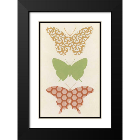 Butterfly Patterns III Black Modern Wood Framed Art Print with Double Matting by Vess, June Erica
