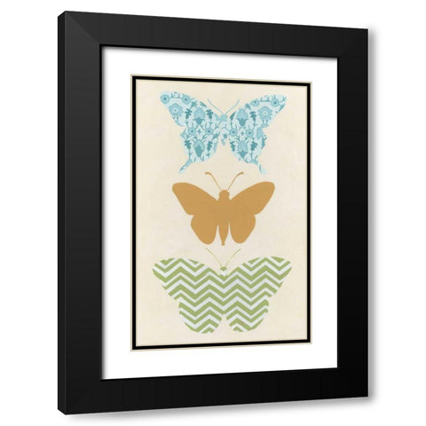 Butterfly Patterns IV Black Modern Wood Framed Art Print with Double Matting by Vess, June Erica