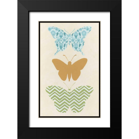 Butterfly Patterns IV Black Modern Wood Framed Art Print with Double Matting by Vess, June Erica