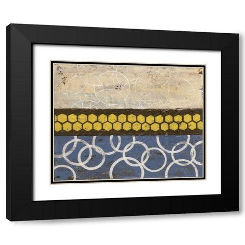Honey Comb Abstract I Black Modern Wood Framed Art Print with Double Matting by Avondet, Natalie