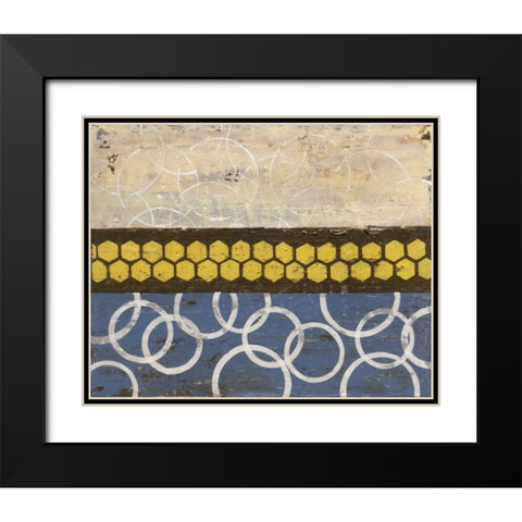 Honey Comb Abstract I Black Modern Wood Framed Art Print with Double Matting by Avondet, Natalie