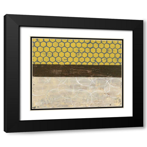 Honey Comb Abstract II Black Modern Wood Framed Art Print with Double Matting by Avondet, Natalie
