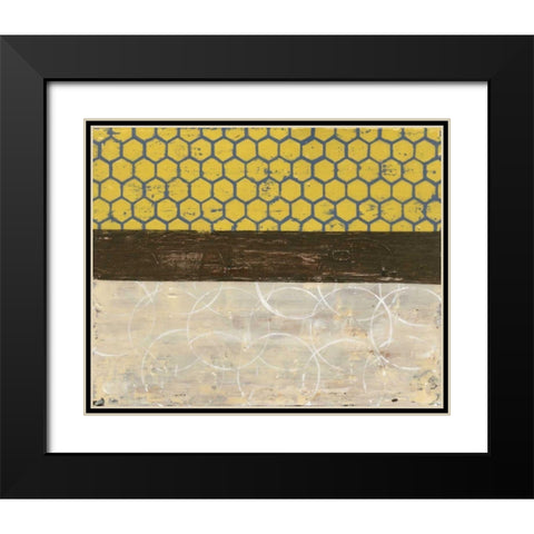 Honey Comb Abstract II Black Modern Wood Framed Art Print with Double Matting by Avondet, Natalie