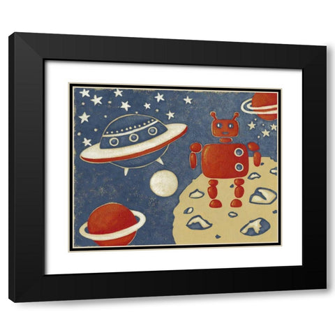 Space Explorer II Black Modern Wood Framed Art Print with Double Matting by Zarris, Chariklia