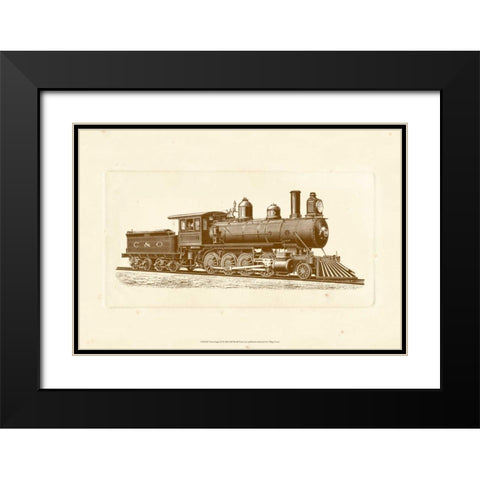 Train Engine II Black Modern Wood Framed Art Print with Double Matting by Unknown