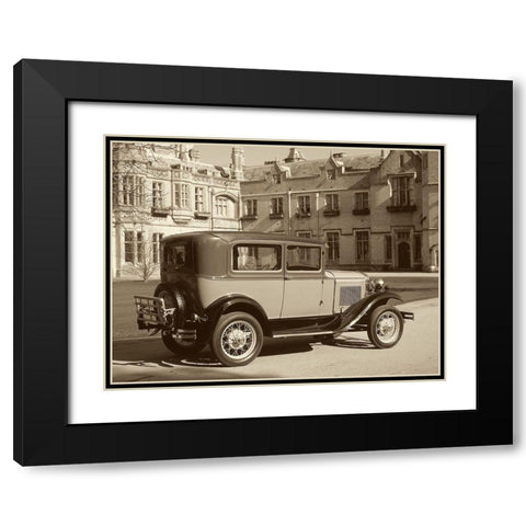 Vintage Cars I Black Modern Wood Framed Art Print with Double Matting by Vision Studio