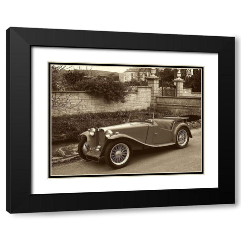Vintage Cars II Black Modern Wood Framed Art Print with Double Matting by Vision Studio