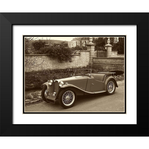 Vintage Cars II Black Modern Wood Framed Art Print with Double Matting by Vision Studio