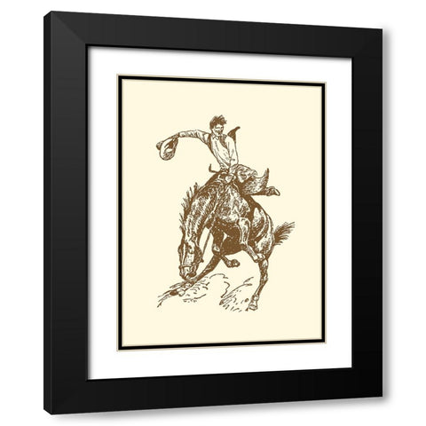Small Cowboy Black Modern Wood Framed Art Print with Double Matting by Vision Studio