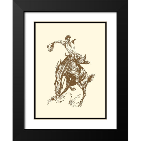 Small Cowboy Black Modern Wood Framed Art Print with Double Matting by Vision Studio