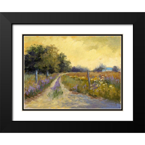 Falls Golden Fields Black Modern Wood Framed Art Print with Double Matting by Weber, Mary Jean