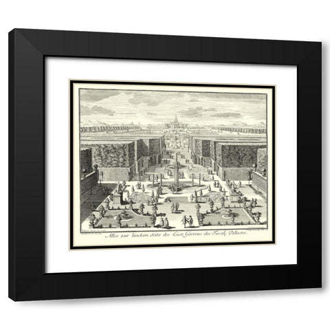 Fountains of Versailles I Black Modern Wood Framed Art Print with Double Matting by Decker
