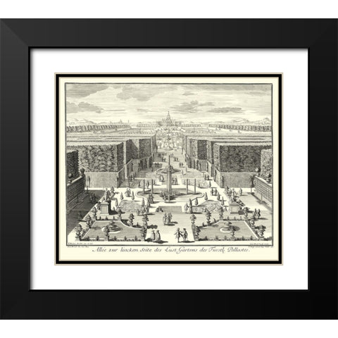 Fountains of Versailles I Black Modern Wood Framed Art Print with Double Matting by Decker