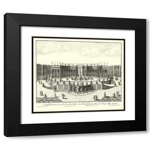 Fountains of Versailles III Black Modern Wood Framed Art Print with Double Matting by Decker