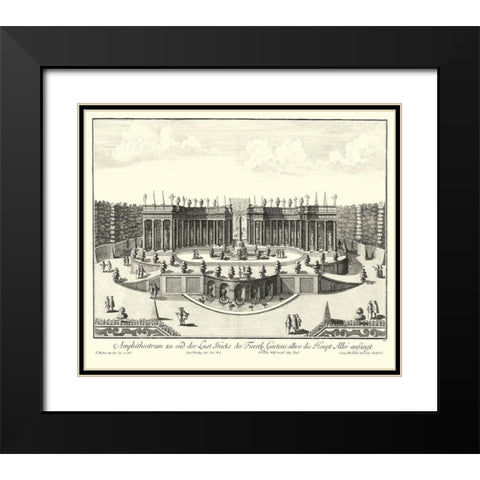 Fountains of Versailles III Black Modern Wood Framed Art Print with Double Matting by Decker