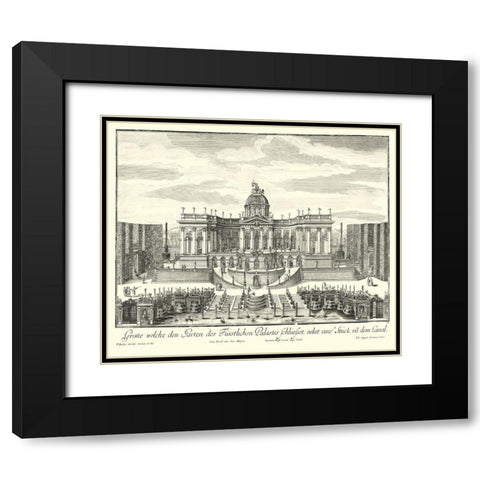 Fountains of Versailles IV Black Modern Wood Framed Art Print with Double Matting by Decker