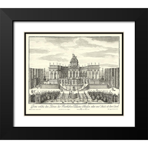 Fountains of Versailles IV Black Modern Wood Framed Art Print with Double Matting by Decker
