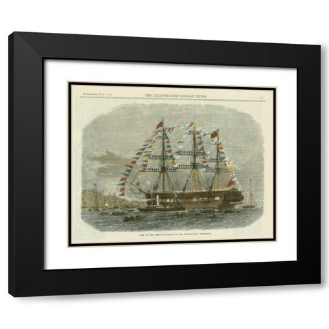 Antique Clipper Ship I Black Modern Wood Framed Art Print with Double Matting by Vision Studio