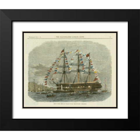 Antique Clipper Ship I Black Modern Wood Framed Art Print with Double Matting by Vision Studio