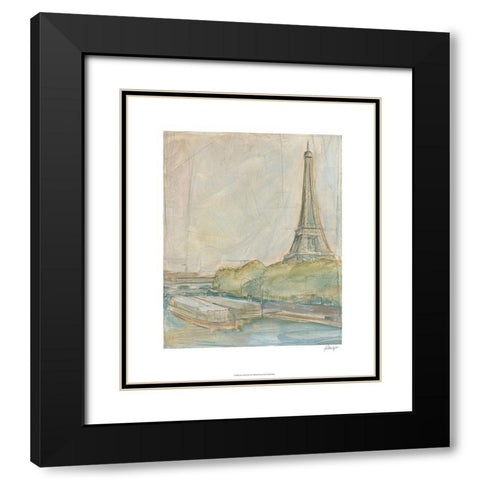 View of Paris II Black Modern Wood Framed Art Print with Double Matting by Harper, Ethan