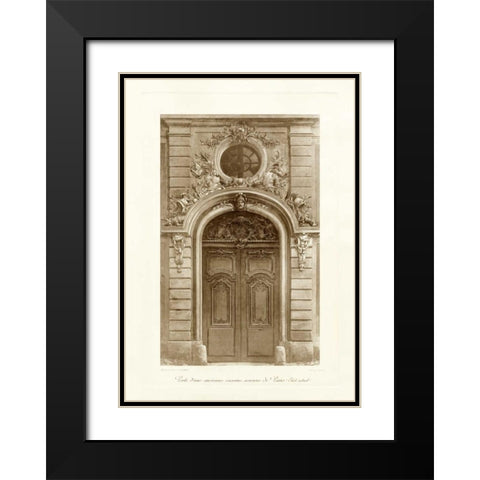 Ornamental Door I Black Modern Wood Framed Art Print with Double Matting by Lambert, Marcel