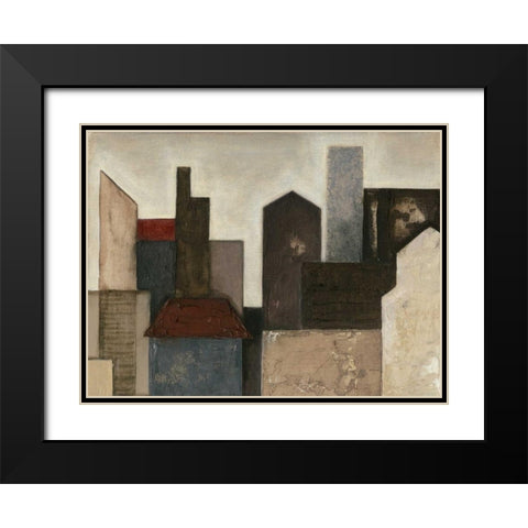 Abstract Metropolis I Black Modern Wood Framed Art Print with Double Matting by Meagher, Megan