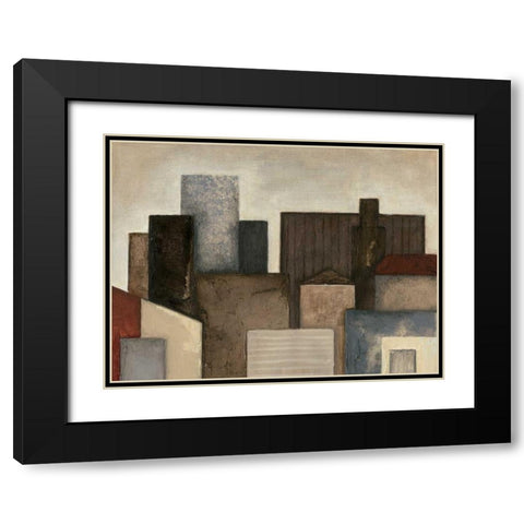 Abstract Metropolis II Black Modern Wood Framed Art Print with Double Matting by Meagher, Megan