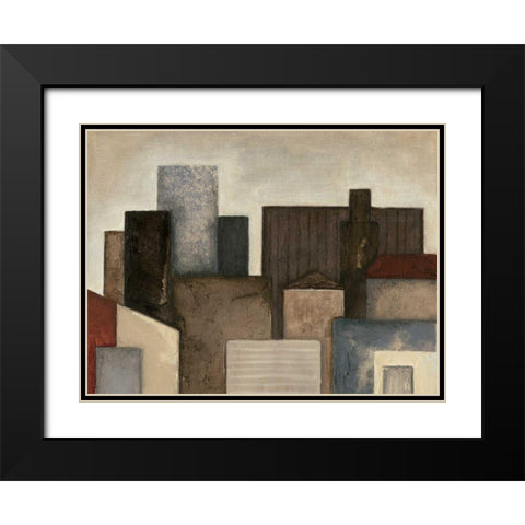 Abstract Metropolis II Black Modern Wood Framed Art Print with Double Matting by Meagher, Megan