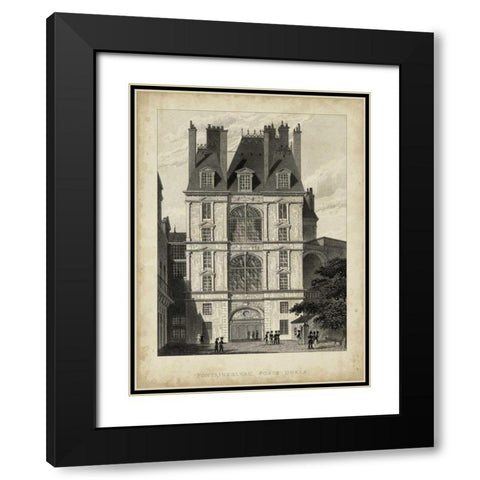Fontainbleau, Porte Doree Black Modern Wood Framed Art Print with Double Matting by Pugin, A.