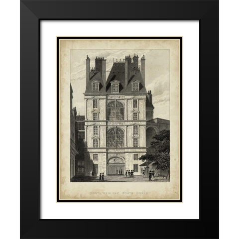 Fontainbleau, Porte Doree Black Modern Wood Framed Art Print with Double Matting by Pugin, A.