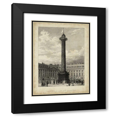 Colonne de la Place Vendome Black Modern Wood Framed Art Print with Double Matting by Pugin, A.