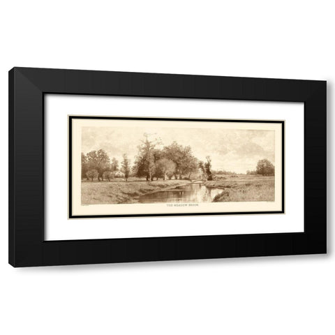 The Meadow Brook Sepia Black Modern Wood Framed Art Print with Double Matting by Eaton, C. Harry