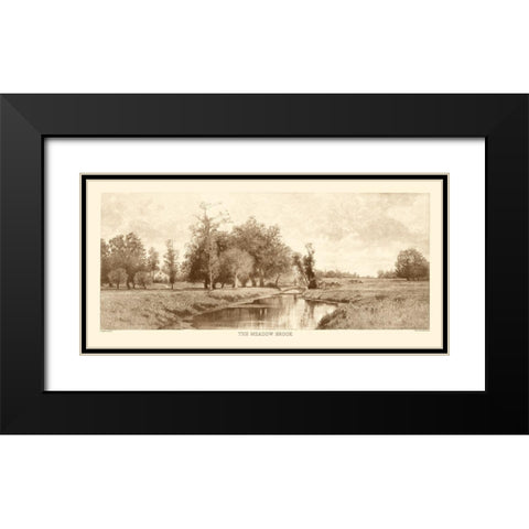 The Meadow Brook Sepia Black Modern Wood Framed Art Print with Double Matting by Eaton, C. Harry