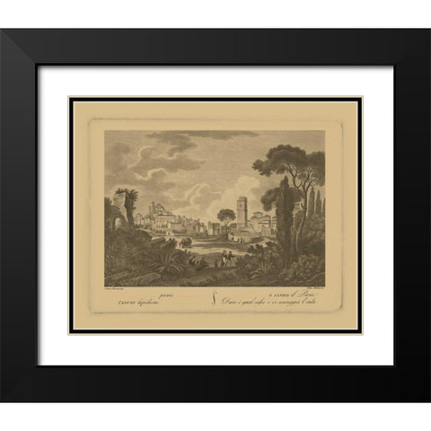 Italian Landscape I Black Modern Wood Framed Art Print with Double Matting by Vision Studio