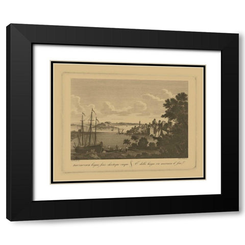 Italian Landscape III Black Modern Wood Framed Art Print with Double Matting by Vision Studio